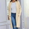 thumbnail image 5 of Baberdicy Cardigan Sweater Women's Autumn and Winter Solid Color Fashionable Thin Lapel Long Woolen Coat Casual Cardigan Women's Cardigans Beige, 5 of 8