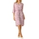 thumbnail image 1 of INSPIRE CHIC Vestido Camisero Floral Elegante para Mujeres con Cuello en V, Manga 3/4, Con Cinta Frontal, Vestidos Fluidos de Chifón 2XL Morado Rosa, 1 of 5