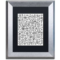 Trademark Fine Art "Small Flowers" Canvas Art by Elizabeth Caldwell, Black Matte, Silver Frame