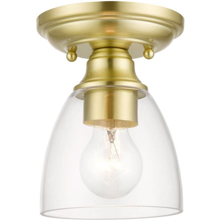 1 Light Flush Mount in New Traditional Style 5 inches Wide By 7 inches High-Satin Brass Finish Bailey Street Home 218-Bel-4829119