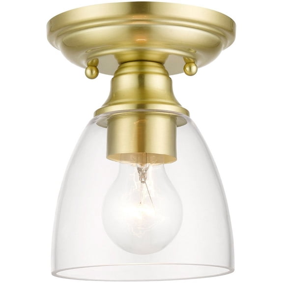 1 Light Flush Mount in New Traditional Style 5 inches Wide By 7 inches High-Satin Brass Finish Bailey Street Home 218-Bel-4829119