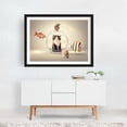 thumbnail image 6 of curiosity killed the cat - Photography Humor Surrealism Cat Animal Whimsical Bird Marine Life Black Framed Wall Art Print 24 x 36 inches, 6 of 7
