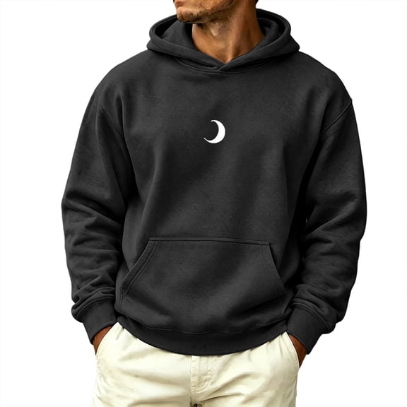 Mens Hoods Outfit Sweatshirt for Mens Long Sleeve with Hood Front Basic Winter Fall Outfit 2026 Clothes Regular Fit