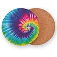 thumbnail image 2 of Colorful Tie Dye Design Swirl02 Drinks Coasters, Non-Scratch Cork Base Round Cups Mats for for Wooden Coffee Table, Cool Housewarming Gift for Home Decor, 2 of 7