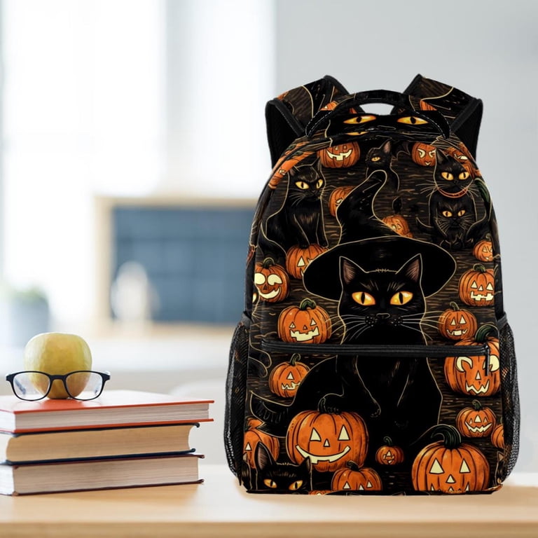 Lightweight Backpack Halloween Black Cat School Bag Travel  display picture 3