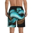 thumbnail image 3 of KLL Blue Viper Snake Men's Casual Summer Beach Shorts Hawaiian Shorts with Pockets-3X-Large, 3 of 5
