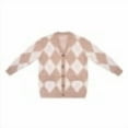 thumbnail image 4 of Krumba Women's Viscose Checked Knitted Cardigan Button Sweater Beige/White XS, 4 of 10