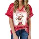 thumbnail image 1 of Tops Para Hombre Y Para Mujer Tops Con Estampado de Navidad Camisetas de Manga Corta Con Cuello en V de Alce Sueltas Casuales Odeerbi ODB182309, 1 of 6