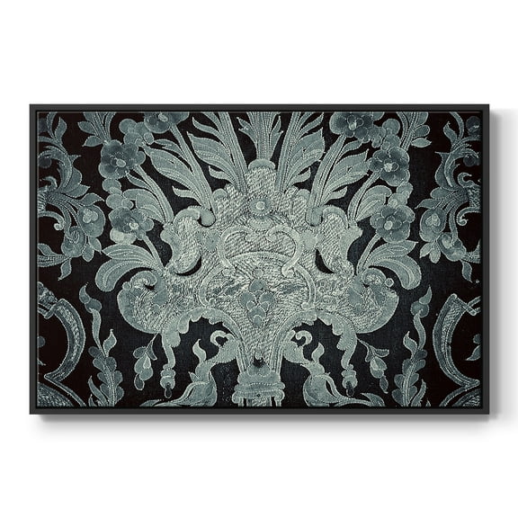 Vintage Abstract Print-XXVI Framed in Black Wood Gallery Wrapped Canvas 17 in. x 25 in.