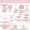 thumbnail image 6 of 8 Pcs Cake Stand Pink Metal Dessert Table Display Set, 3-Tier Cupcake Stand, Cake Display Tower and Cookie Tray Rack Serving Tray for Birthday Party, Weddings, Baby Shower (Pink), 6 of 14