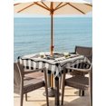 thumbnail image 2 of Outdoor Tablecloth with Umbrella Hole and Zipper, Halloween Square Table Cloth 60x60 Inch Waterproof Tablecloth, Spooky Horror Truck Black Cat Black Plaid Picnic Table Cover for Patio Camping, 2 of 7