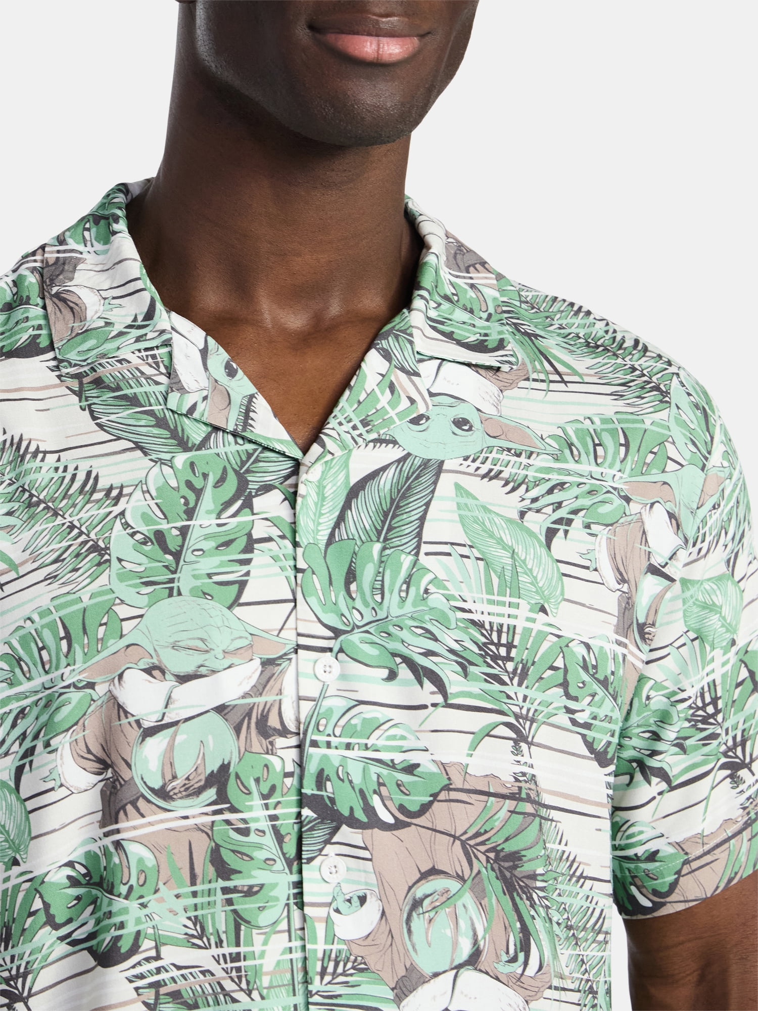 Star Wars Men's and Big Men's The Mandalorian Graphic Button-Up Shirt, Sizes S-3XL