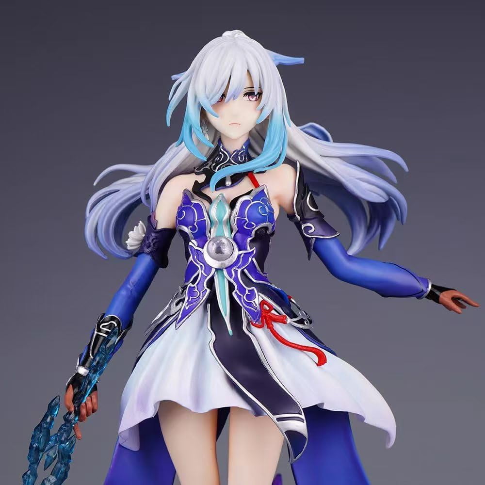 Honkai Impact 3 JingLiu Figure Replacement Eye Mask JingLiu Figurine 29cm/11.4inch Handmade PVC Anime Character Model Statue Collectible Craft Gifts