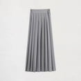 thumbnail image 2 of yillto Kids Girls Maxi Skirts Pleated High Elastic Waist A Lined School Uniform Long Skirt Outfits, 2 of 3