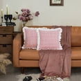 thumbnail image 4 of GLORY SEASON Plaid Throw Pillow Covers Set of 2 with Retro Ruffle Flounces Trim gingham cottage Pillow Cases 18x18In, 4 of 10