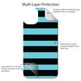 thumbnail image 4 of DistinctInk Custom SKIN / DECAL compatible with OtterBox Symmetry for iPhone 11 Pro MAX (6.5" Screen) - Black & Cyan Bold Horizontal Stripes, 4 of 5