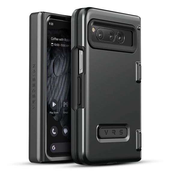 VRS DESIGN Phone Case for Google Pixel Fold Case (2023), [Terra Guard Modern] Rugged Hinge Protection (Black)