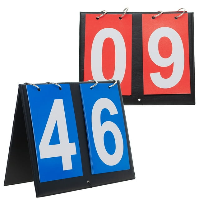 GOGO 2 Sets Portable Tabletop Sports Scoreboards Scorekeeper 00-99-Blue + Red Card
