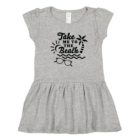 

Inktastic Take me To The Beach with Sunglasses and Palm Trees Girls Toddler Dress