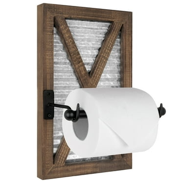 Autumn Alley Large Galvanized Barn Door Rustic Farmhouse Toilet Paper Holder – Wall Mounted Rustic Bathroom Decor