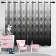 thumbnail image 6 of Nanqianyi Black White Rhombus Design Blackout Curtains, Top Grommet Drapes for Bedroom/Living Room, 52x63 inch, 2 Panels, 6 of 8