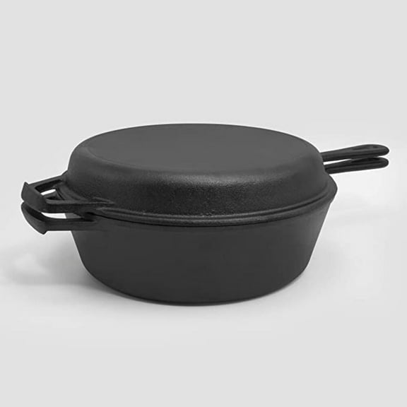 CookPro 3.5 Qt. Pre-Seasoned Cast Iron Combo Cooker w/ 10" Frypan that Doubles as a Lid