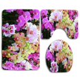 thumbnail image 1 of ABPHQTO Orquídeas de colores Juego de alfombras de baño de 3 piezas Alfombra de baño Alfombra de contorno y tapa de inodoro, 1 of 2