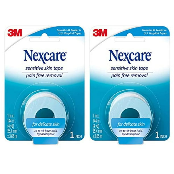 Nexcare Sensitive Skin Low Trauma Tape 1" x 4yds Roll (Pack of 2