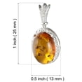 thumbnail image 3 of Sterling Silver and Baltic Honey Oval Amber Pendant "Ana", 3 of 6