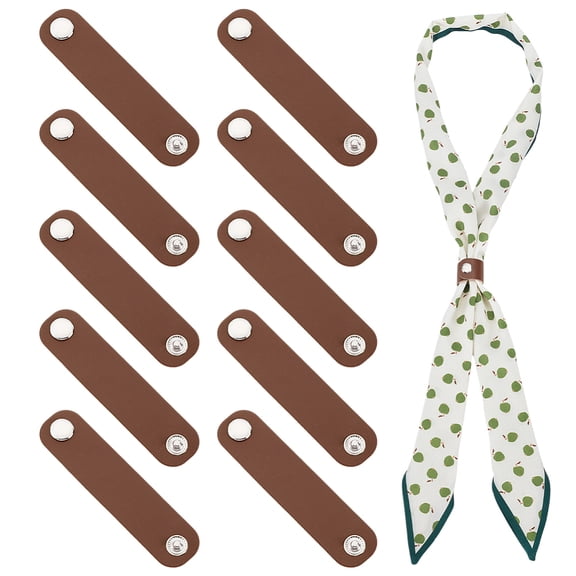 10Pcs Leather Scarf Clasp Clips Western Bandana Scarf Ring Scarf Ring and Slides Neckerchief Slide Bandanas Clip