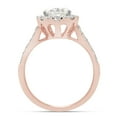 thumbnail image 4 of Round Cut Lab Created Moissanite Diamond Halo Engagement Wedding Ring In 14K Rose Gold Plated Sterling Silver(G-H Color,VVS1 Clarity,2.10 Cttw)-5, 4 of 7