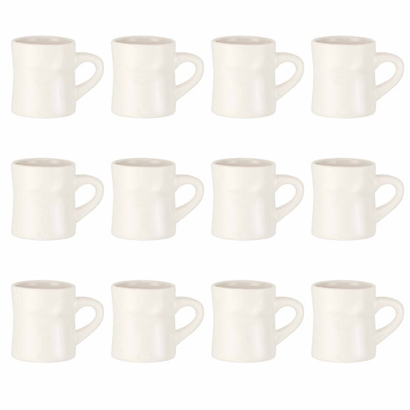 Diner Mugs 11 oz. Set of 12, Bulk Pack - Perfect for Tea, Espresso, Cappuccino, Hot Cocoa - Milky White