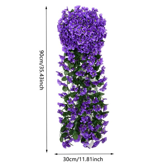Ramo de flores violetas artificiales reutilizables para colgar en la pared (azul morado) Sywqhk Libre de BPA
