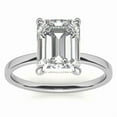 thumbnail image 5 of Auory Emerald Cut Moissanite Stackable Solitaire Ring Set in White Gold Plated for Women, 5 of 10