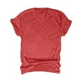 thumbnail image 7 of Womens Summer T Shirts V-Neck Casual Regular Fit Tee Short Sleeve Solid Color Spring Fashion Tops, 7 of 7