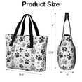 thumbnail image 3 of Tote Bag for Women - Grey Dog Paw Footprint Shoulder Bag - Large Utility Work Duffle Bag with Zipper Handbag for Travel, Work, Sprots, 3 of 5