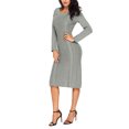 thumbnail image 5 of Asyoly Women Cable Knit Pullover Sweater Dress Crewneck Pencil Midi Bodycon Sweaters Dress, 5 of 8