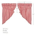 thumbnail image 2 of VHC Brands Annie Buffalo Check 4 PC Country Red Curtain Set (2 Prairie Swag 36x18 and 2 Tier 36x36), 2 of 4