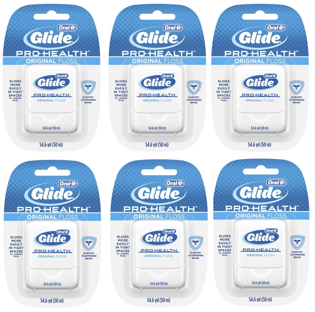 Oral-B Glide Pro-Health Dental Floss, Original Floss, 50m, Pack Of 6 ...