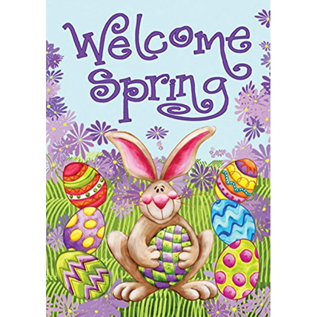 Toland Home Garden 101174 Welcome Spring 28 x 40 Inch Decorative, (28" x 40"), Double Sided House Flag