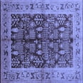 thumbnail image 1 of Ahgly Company Indoor Square Oriental Blue Industrial Area Rugs, 6' Square, 1 of 4