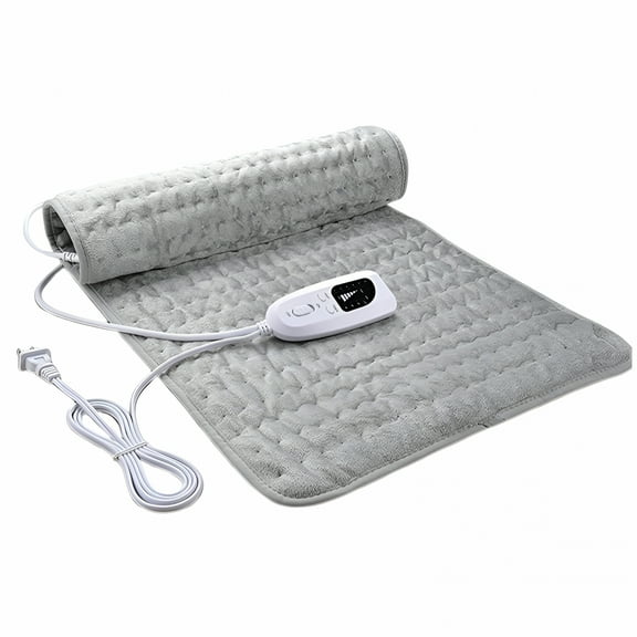 HIBIBUD Ultra Fleece Heated Electric Blanket Full Size, 12-Hour Selectable Auto Shut-Off, Fast Heating, Machine Washable, Warm and Cozy, Gray