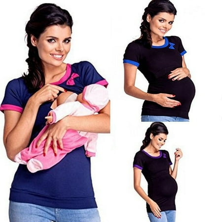 

HOT New Fashion Women Pregnant Maternity Clothes Nursing Casual Cotton Tops Mom Breastfeeding Vest T-Shirt Top