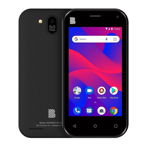 Restored BLU Advance A4 2019 A410U GSM Unlocked 16GB Dual Sim 5MP Android Smartphone - Black