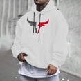 thumbnail image 2 of Valora Men Sweatshirt Men's Hoodies Sweatshirts Casual Bull Head Graphic Drawstring Pullover Hoodie for Everyday Comfort and Versatility White L, 2 of 5