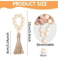 thumbnail image 2 of Dalrosia Wooden Bead Napkin Rings, Farmhouse Stretchable Napkin Rings with Tassel Boho Napkin Rings for Dining Table,Wedding Decoration, 2 of 4