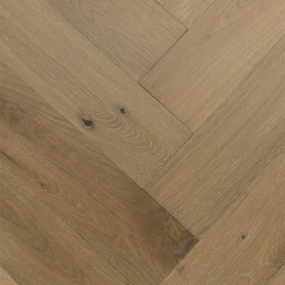 Mullican 25946 Castillian Herringbone 4.92" Wide Wire Brushed Engineered European White