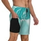 thumbnail image 2 of Balery Teal Turquoise 1 Bañador para hombre, shorts de playa de secado rápido con entrepierna y forro de compresión-Large, 2 of 6