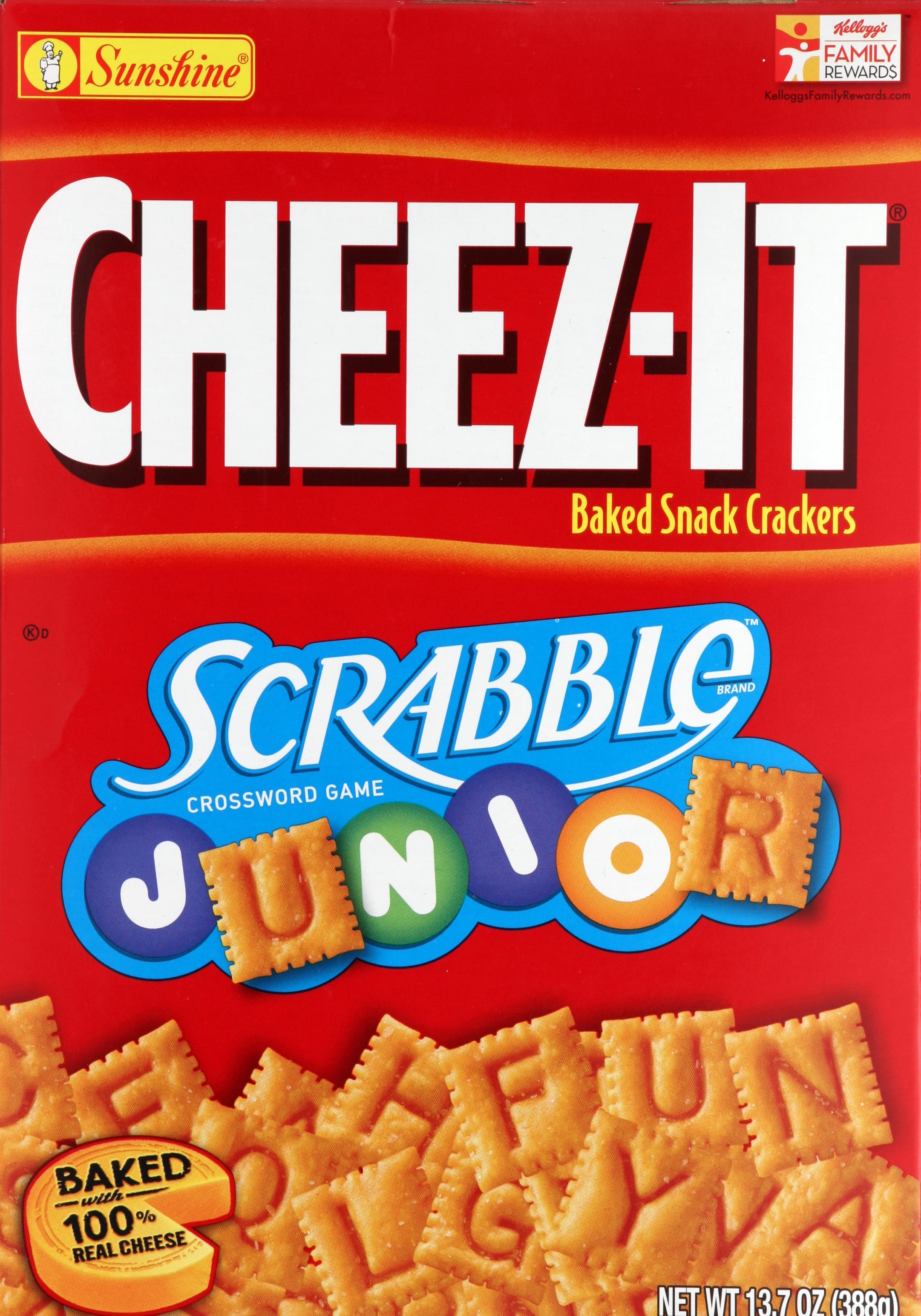 CheezIt Scrabble Junior Baked Snack Crackers, 13.7 Oz.