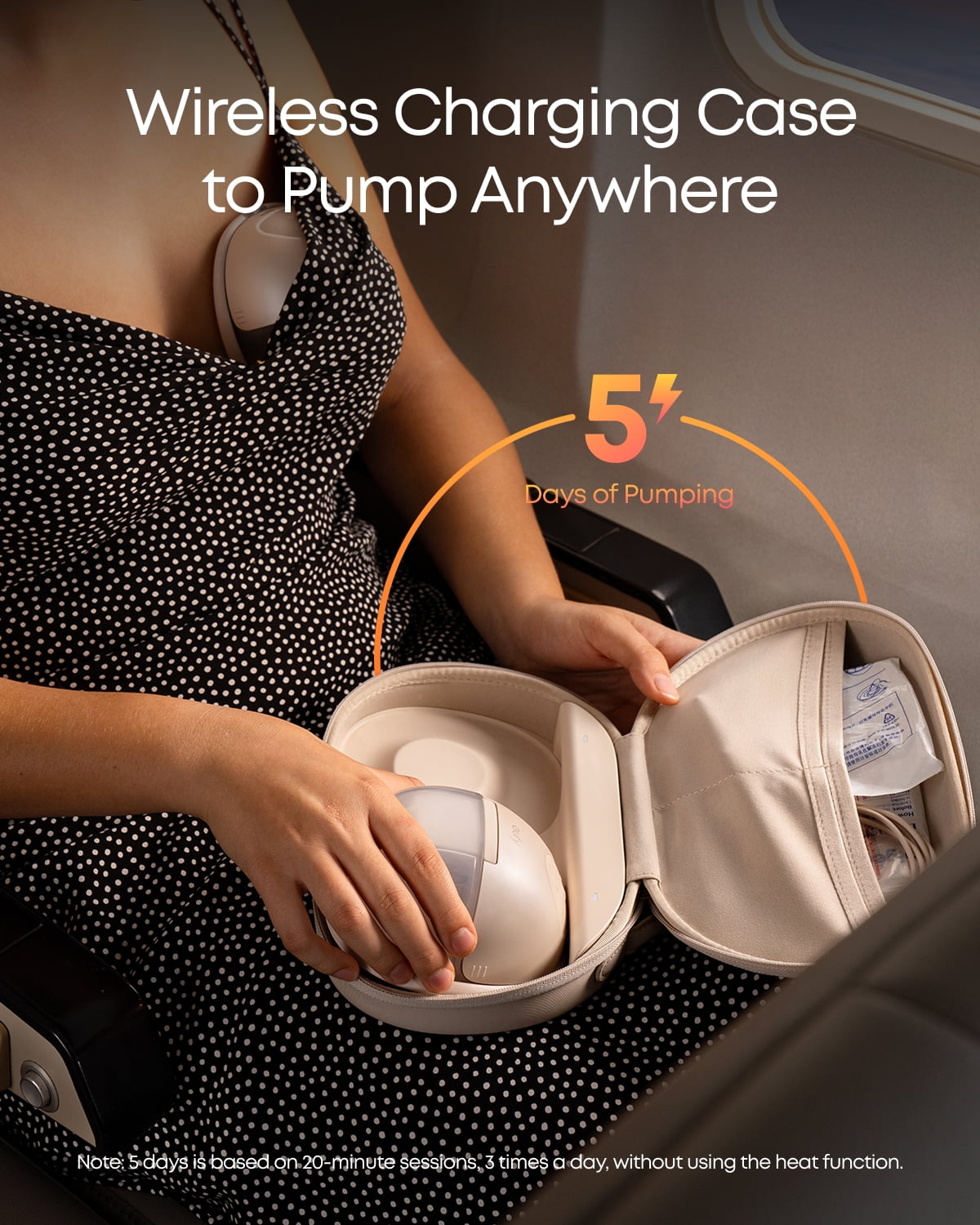 eufy Heated Wearable Breast Pump S1 Pro with Wireless Charging Case and Milk Storage Bag (120 Pieces), Electric Hands-Free with Industry-Leading HeatFlow Tech, in-Bra Use